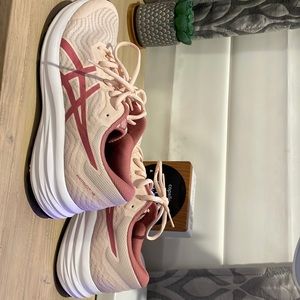 Asics shoes light, pink, and dark pink very comfortable, never worn